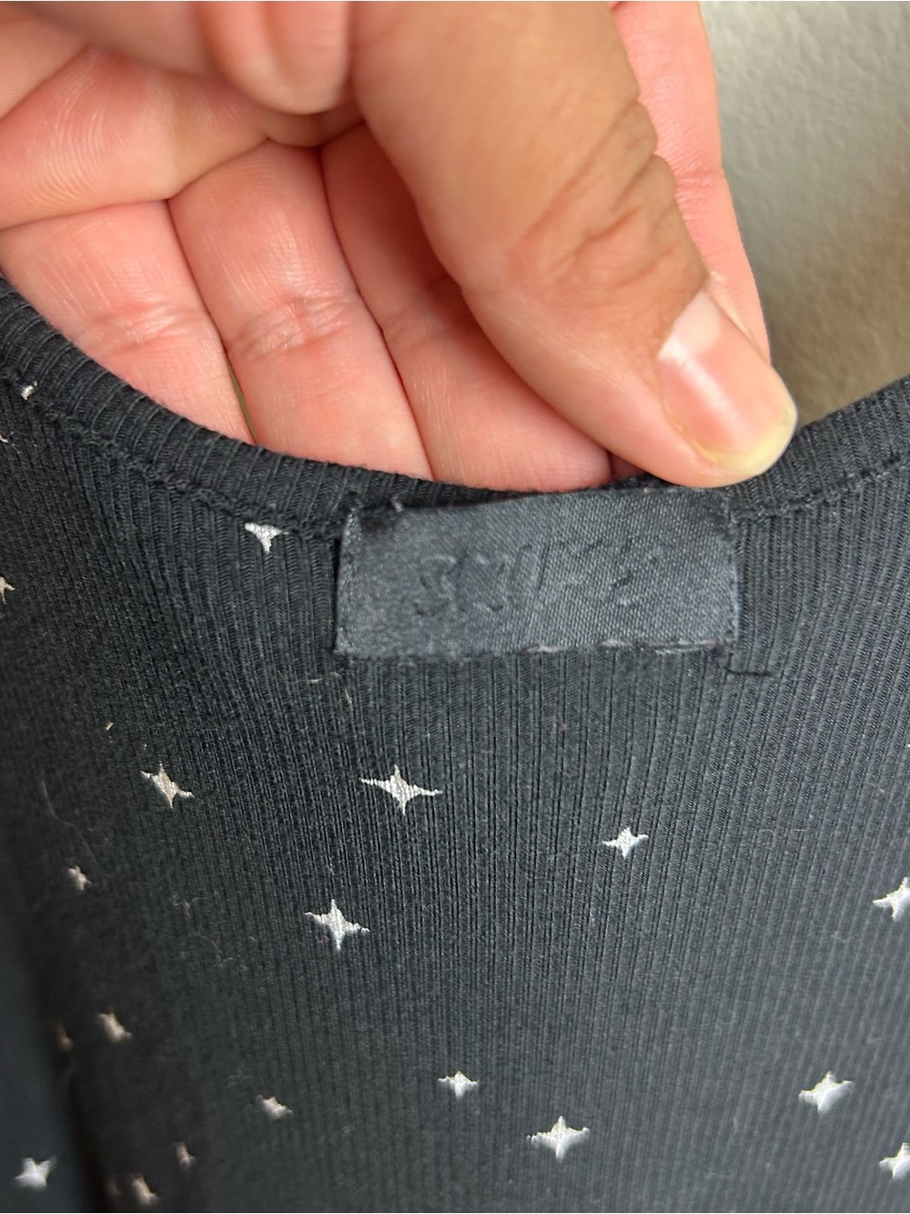 SKIMS Soft Lounge Rib Onyx Sparkle Star Slip Dress Sz L - Picture 12 of 13